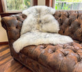 HUAHOO Premium Genuine Sheepskin Rug White Grey Real Australia Sheepskin by HUAHOO