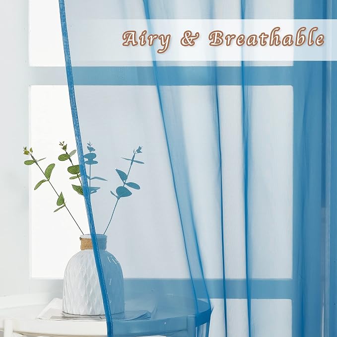 NICETOWN Living Room Sheer Curtains 96 inch Length, Grommet Airy Voile Sheer - Image 4