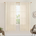 Beige Linen Curtains for Living Room 2 Panels Set, 52 x 68 Inch | 68 Inch Faux by LAMIT