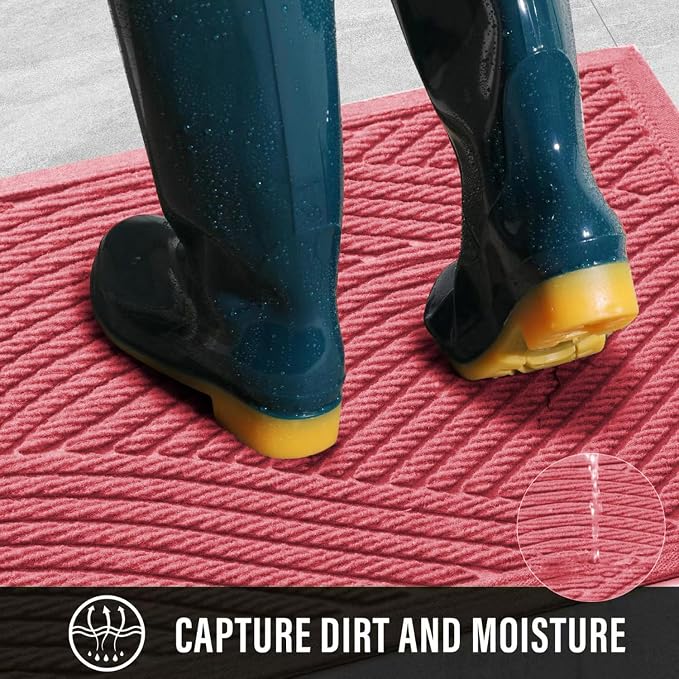 Sturdy Front Door Mat, Absorbent Muddy Dirt Resist Welcome Door Mats Outdoor - Image 2
