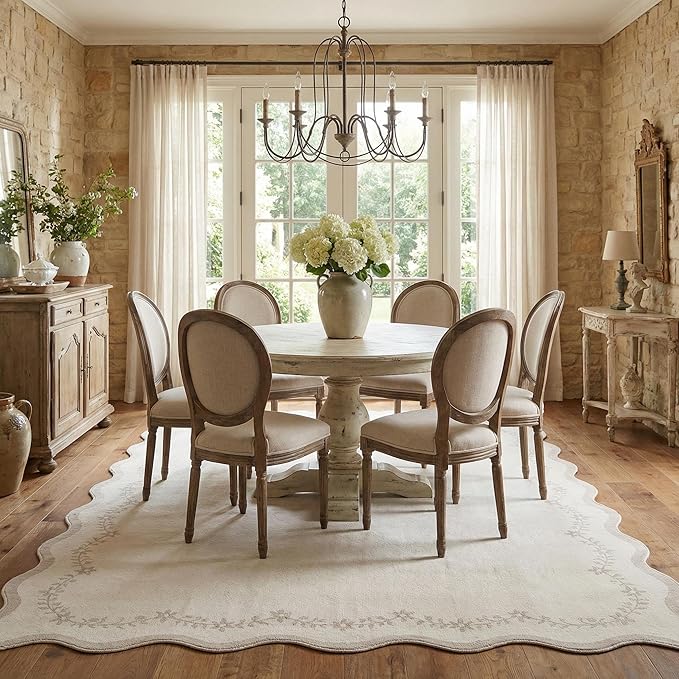 GarveeHome 6x9 Scalloped Area Rug Soft Washable Rug - Image 3