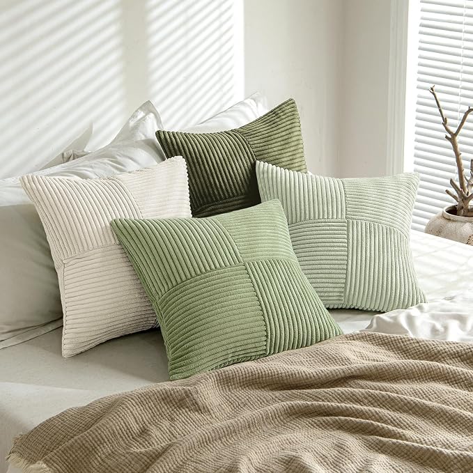MIULEE Summer Light Green Decorative Throw Pillow Covers 20x20 Inch Set of 4 - Image 4