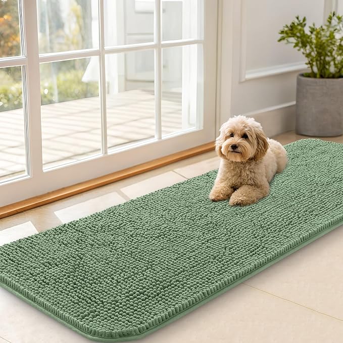 OLANLY Dog Door Mat for Muddy Paws 59x20, Super Absorbent Chenille Mud Mat | by OLANLY