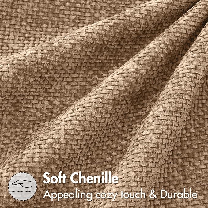 MIULEE Decorative Couch Throw Pillow Covers 20x20 Inch Khaki Camel 2 Pack | - Image 3