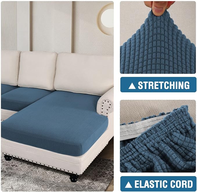 H.VERSAILTEX Sectional Couch Covers 4 Pieces Sofa Seat Cushion Covers L Shape - Image 6