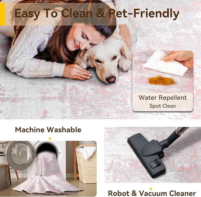 RELEANY Washable Square 7'x7' Area Rug - Image 5