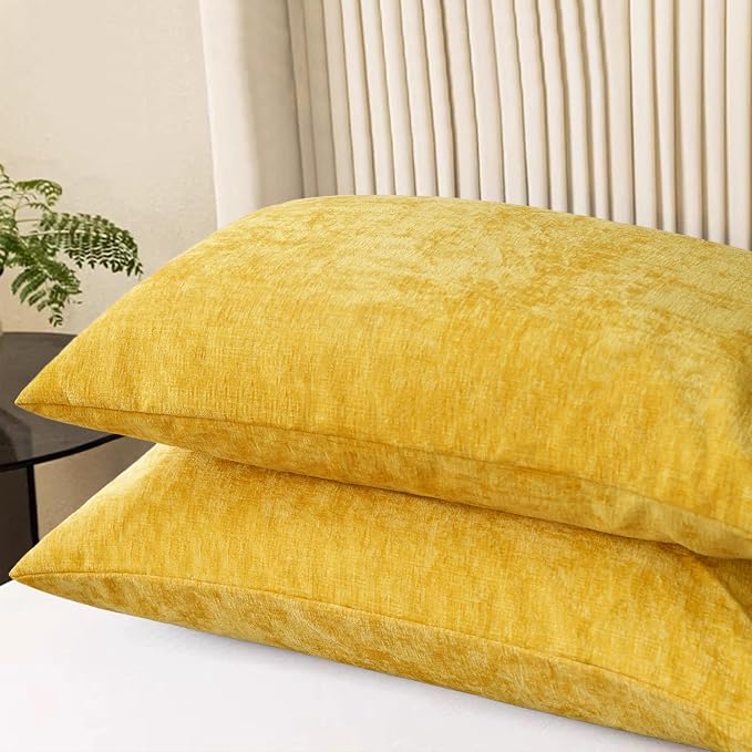 CaliTime Decorative Throw Pillow Covers 26 X 20 Inches Mustard Yellow | Pack of - Image 3