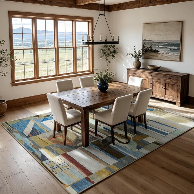 8x10 Modern Abstract Washable Area Rug - Image 7