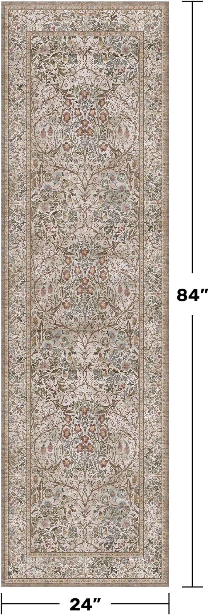 Non Slip 2x7 Moss Green Hallway Runner - Image 2