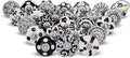 Black & White Cabinet Knobs Ceramic Assorted knobs for Drawers Cupboard and Wardrobe Furniture Door Pull Handles for Dresser Kitchen Wardrobes Boho Home Interior Decor - Pack of 25