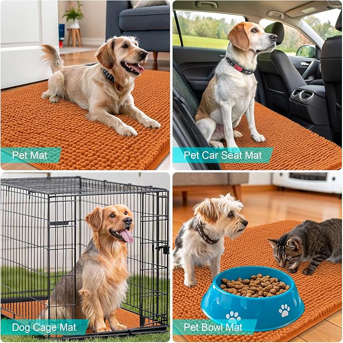 OLANLY Dog Door Mat for Muddy Paws 30x20, Super Absorbent Chenille Mud Mat | - Image 7