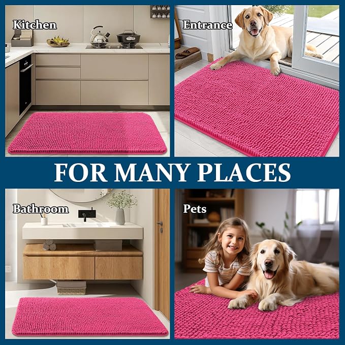 OLANLY Dog Door Mat for Muddy Paws 30x20, Super Absorbent Chenille Mud Mat | - Image 8