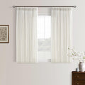 45 Inch Natural Pinch Pleated Linen Semi Sheer Curtains 50Wx45L 2 Panels | by Twodrapes