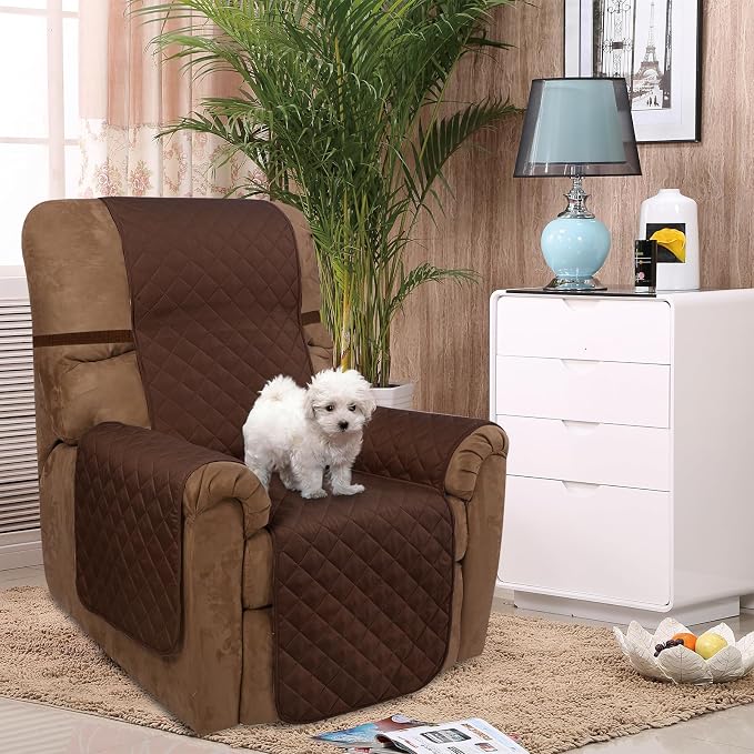 U-NICE HOME Reversible Recliner Chair Covers, Pet Friendly, Elastic Straps - Image 2