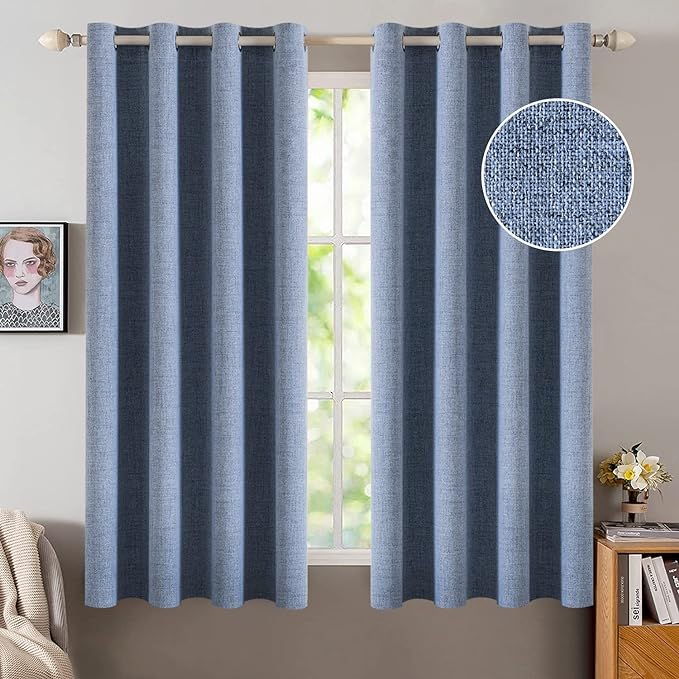 MIULEE 100% Blackout Linen Curtains by MIULEE