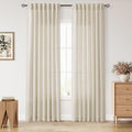 Birch Beige Linen Curtains 84 Inches Long by Nanspring