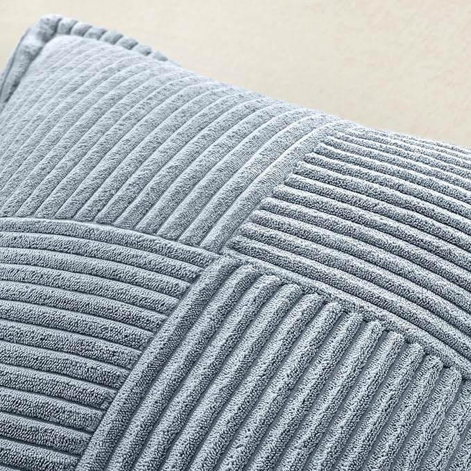 MIULEE Decorative Lumbar Throw Pillow Covers 12x20 Inch Dustyblue 2 Pack | Boho - Image 6