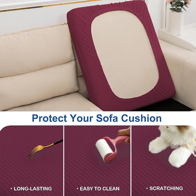 Water Resistant Sofa Cushion Slipcovers, Stretch Sofa Seat Cushion Covers - Image 6
