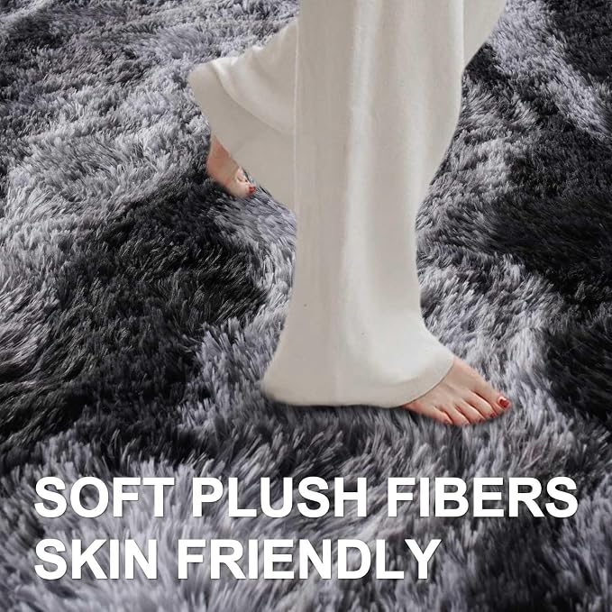 4x6 Ft Shag Rugs for Bedroom Living Room, Tie-Dyed Ultra Soft Fluffy Furry Area - Image 4