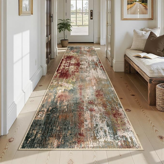 RELEANY Washable Runner 3'x12' Abstract Area Rug - Image 7