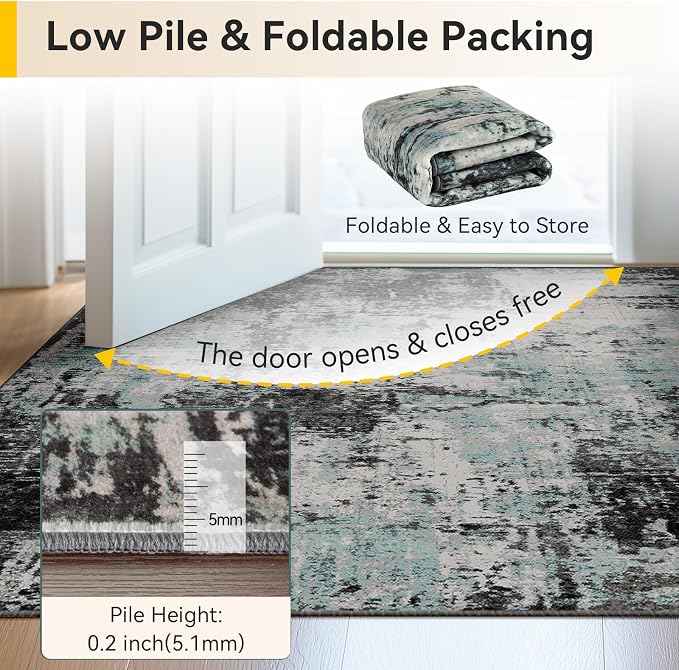RELEANY Washable 9'x12' Abstract Area Rug - Image 6