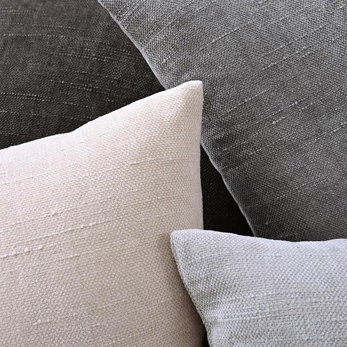 Set of 4 Soft Textured Decorative Throw Pillow Covers 16x16 Inch Cozy Farmhouse - Image 6