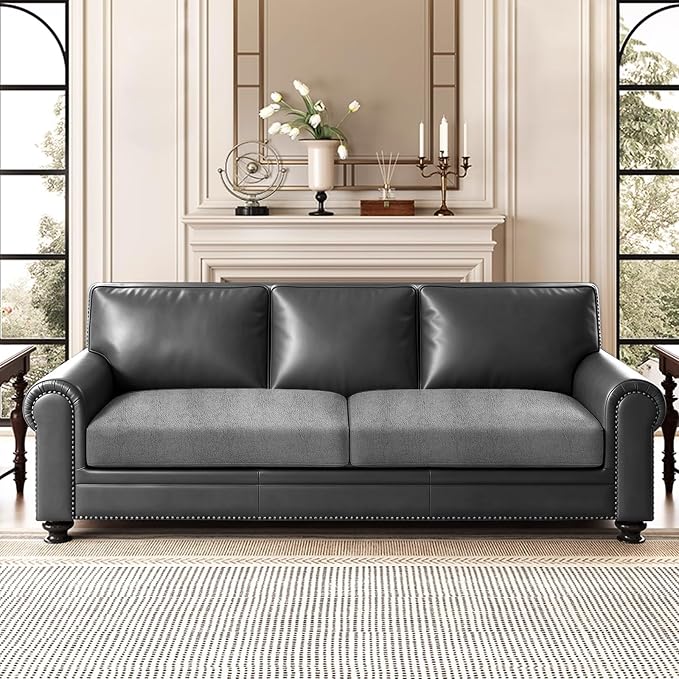 ANARACHON Leather Look Couch Cushion Covers Sofa Seat Slipcovers Sets Couches - Image 2