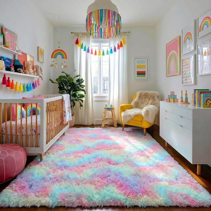 Amdrebio Rainbow Unicorn Large Area Rug 9x12 - Image 7