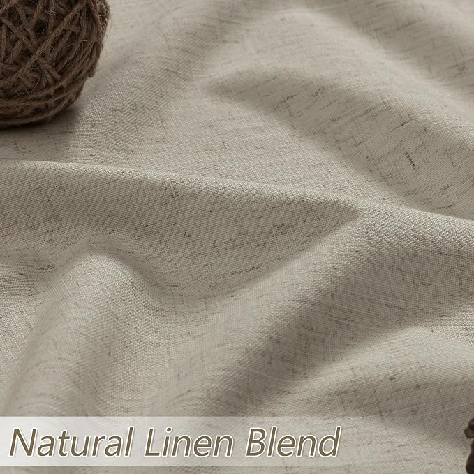 Extra Long 100% Blackout Linen Curtains - Image 3