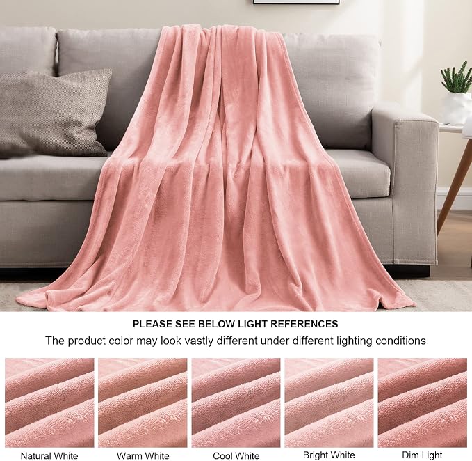 BEDELITE Fleece Blanket Soft Plush Twin Size Blanket Pink 60"x80" | Ultra Soft - Image 7