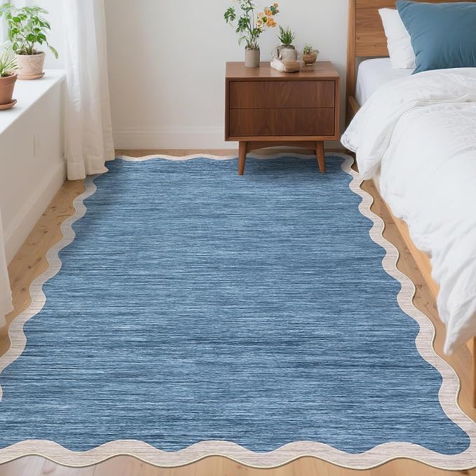 GarveeHome Scalloped Area Rug 4x6 Washable Rug Non Slip - Image 3