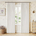 Ivory Linen Blackout Pinch Pleated Curtains 84 Inches Long 2 Panels Set | Pinch by Twodrapes