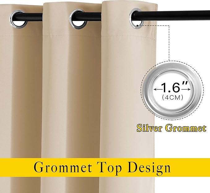 NICETOWN Blackout Window Curtains 72 inches Long, Thermal Insulated Grommet - Image 2
