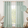 Light Sage Linen Curtains 84 inch Length 2 Panels Set, Linen Textured Light by LAMIT