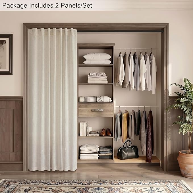 Pitalk Beige Sheer Curtains 80 Inch Length - Image 5