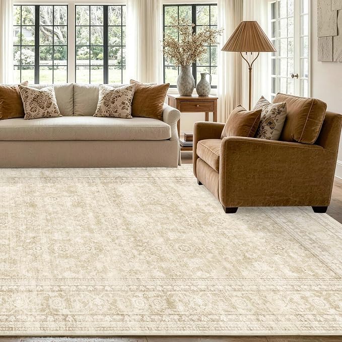 4x6 Ft Area Rugs for Living Room, Soft Non-Slip Machine Washable Rug, Vintage - Image 3