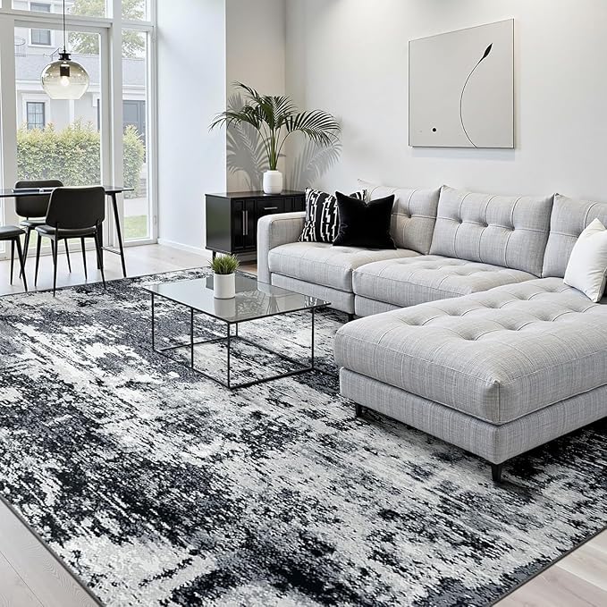 RELEANY Washable 7'x10' Abstract Area Rug by RELEANY