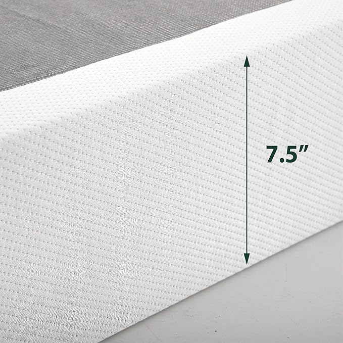 ZINUS 7.5 Inch Box Spring with Cover, No Assembly Mattress Foundation, Sturdy Metal Structure, Queen, White
