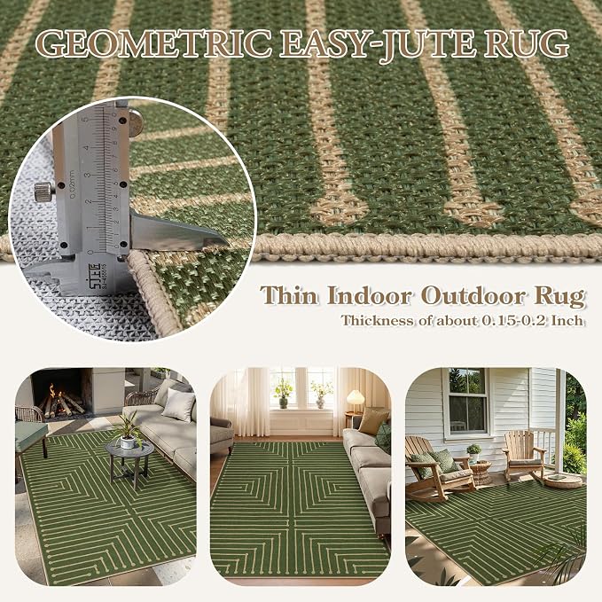 Lahome Neutral Easy Jute Outdoor Rug 5x7 - Image 4