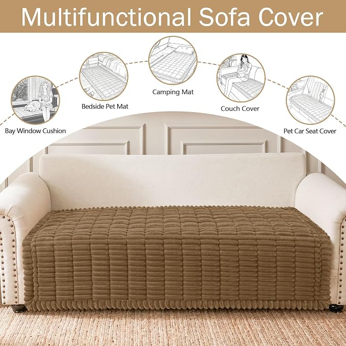 Couch Cover for Dogs, Washable Non Slip Plush Flannel Sofa Protector | Thick - Image 3