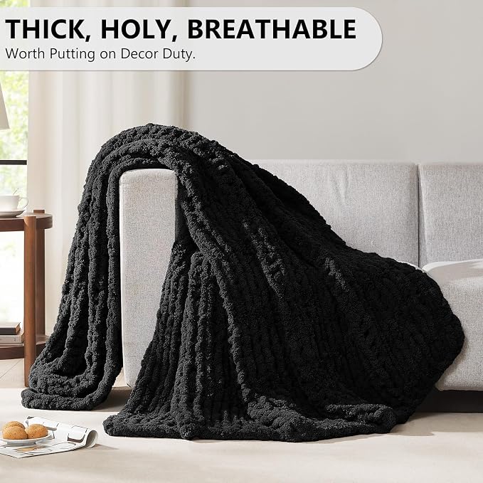 L'AGRATY Chunky Knit Throw Blanket - Image 5