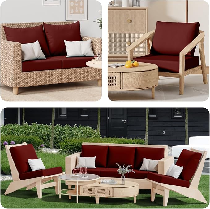 8Pcs Outdoor Cushion Covers, Stretch Patio Furniture Couch Chair Slipcovers | - Image 9