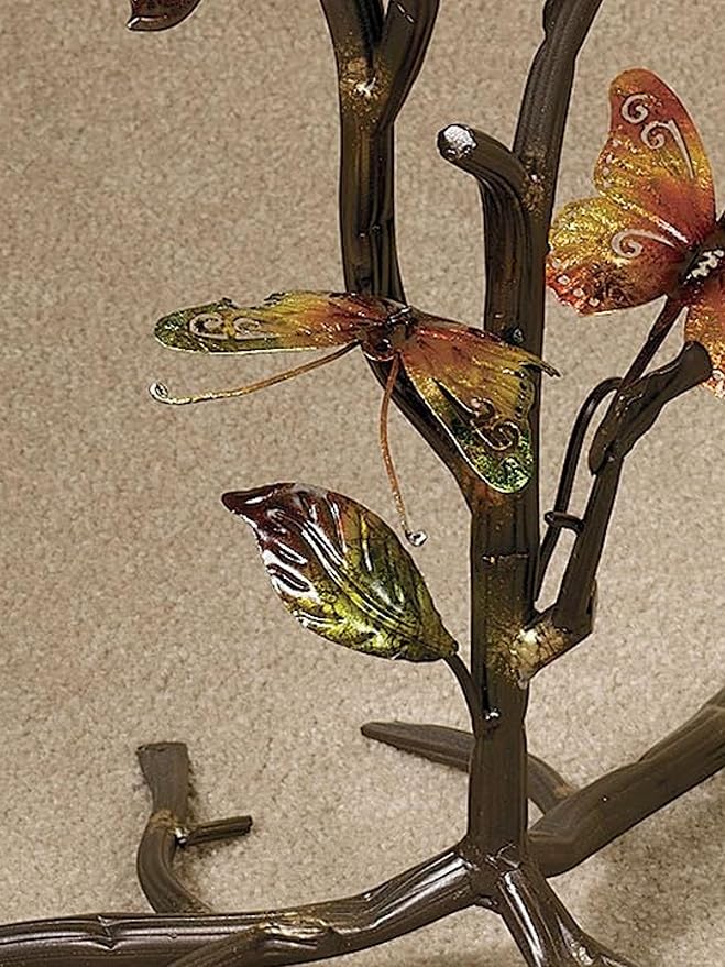 Touch of Class Flight of The Butterfly Round Accent Table - Bronze - Side Table Suitable for Living Room End Table, Bedside Tables or Nightstand, Entryway, Foyer, Office