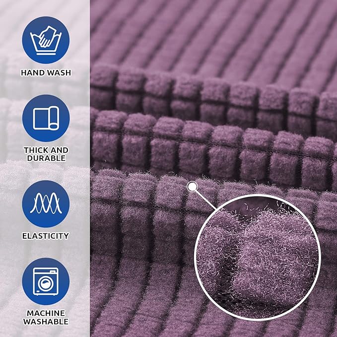Stretch Oversized Couch Covers for Sofa Slipcover, Dark Purple | 1-Piece - Image 3