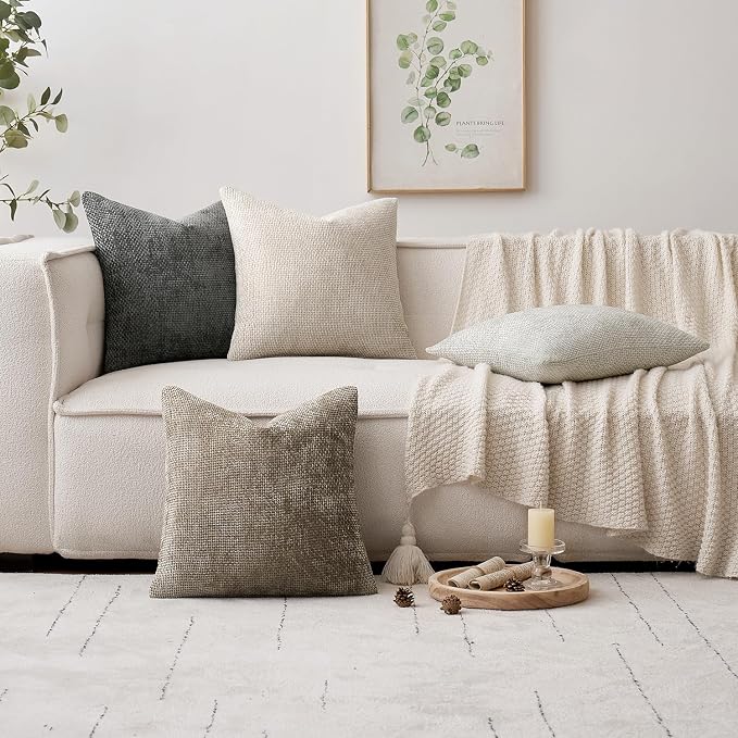 MIULEE Decorative Couch Throw Pillow Covers 20x20 Inch Dark Gray 2 Pack | - Image 2