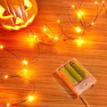 Minetom Halloween Fairy Lights, 33Ft 100 LED Battery Operated Fairy Lights, Waterproof Copper Wire Mason Jar Lights for Home Party Ghost Haunted House Indoor Outdoor Halloween Decorations, Orange