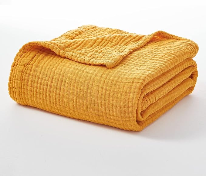 EMME Muslin Blankets for Adults Throw Blanket for Couch Breathable Gauze Soft - Image 8