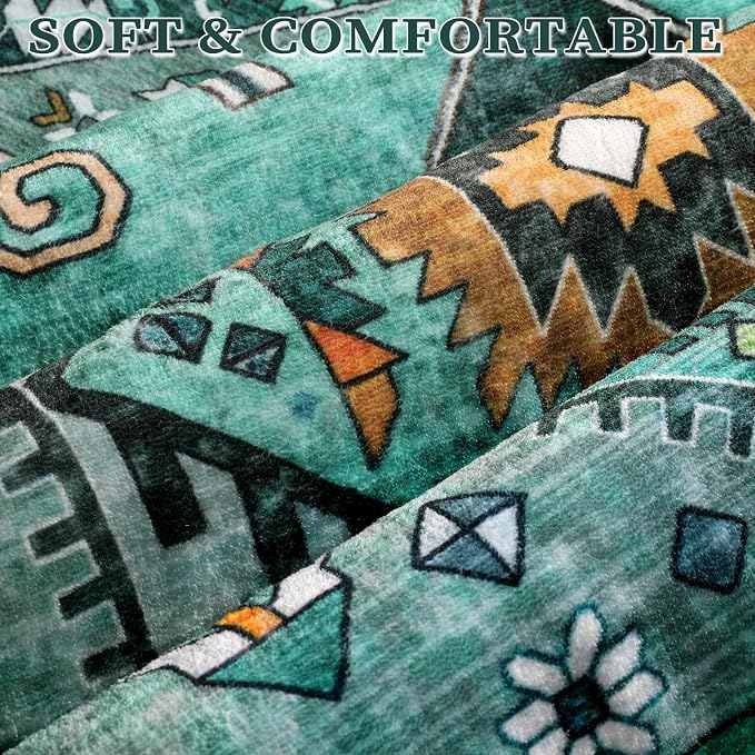 SERISSA 9x12 Washable Non Slip Boho Area Rug - Image 4