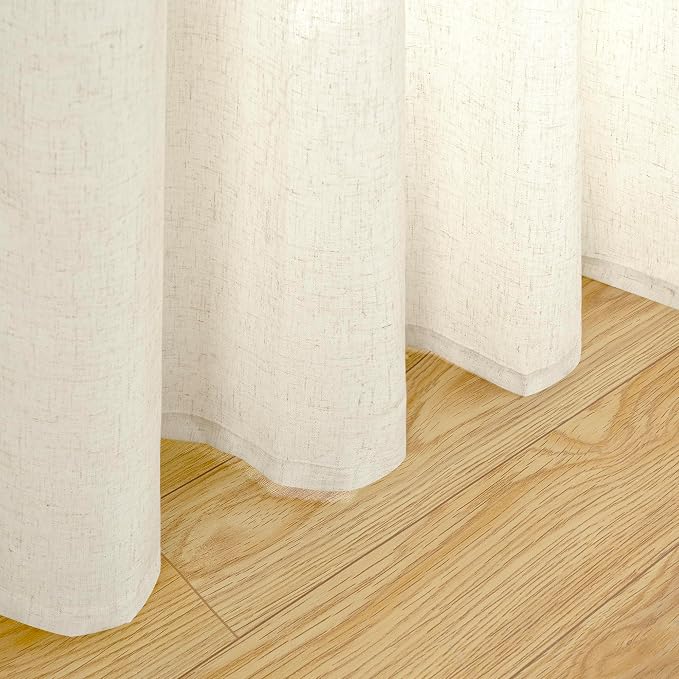 YoungsTex 60 Inch Wide Linen Curtains 2 Panels Grommet 63 Inch Length Light - Image 9