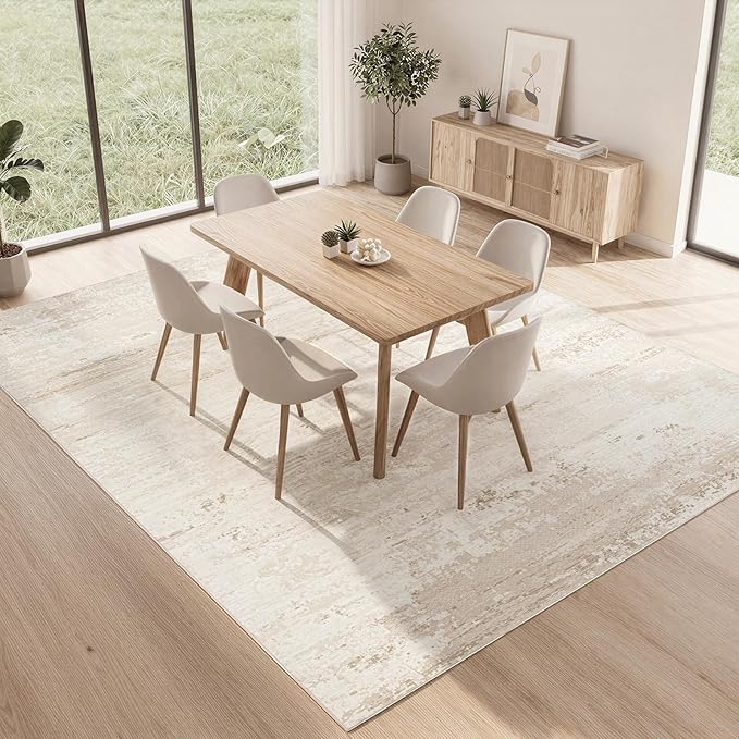 8x10 Neutral Washable Area Rugs - Image 7
